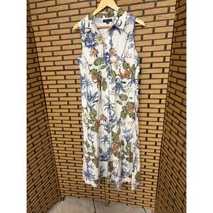 Rachel Zoe White Animal Print Midi Dress Size Medium